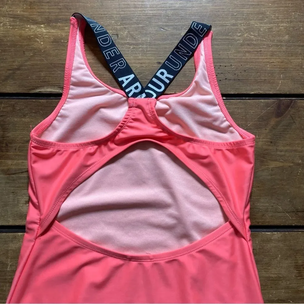 Girls Under Armour Hot Pink One Piece Swimsuit Size 12